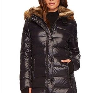 S13 puffer jacket NWT faux fur detachable hood